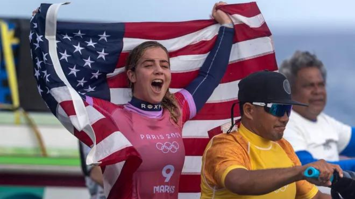 American Caroline Marks Wins Gold in Shortboard Surfing at Paris Games